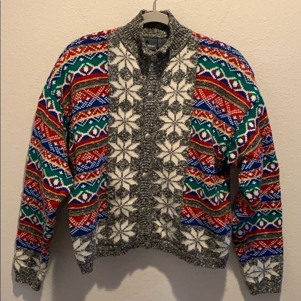 Vintage Lizwear Multicolor Crop Size Large Sweater